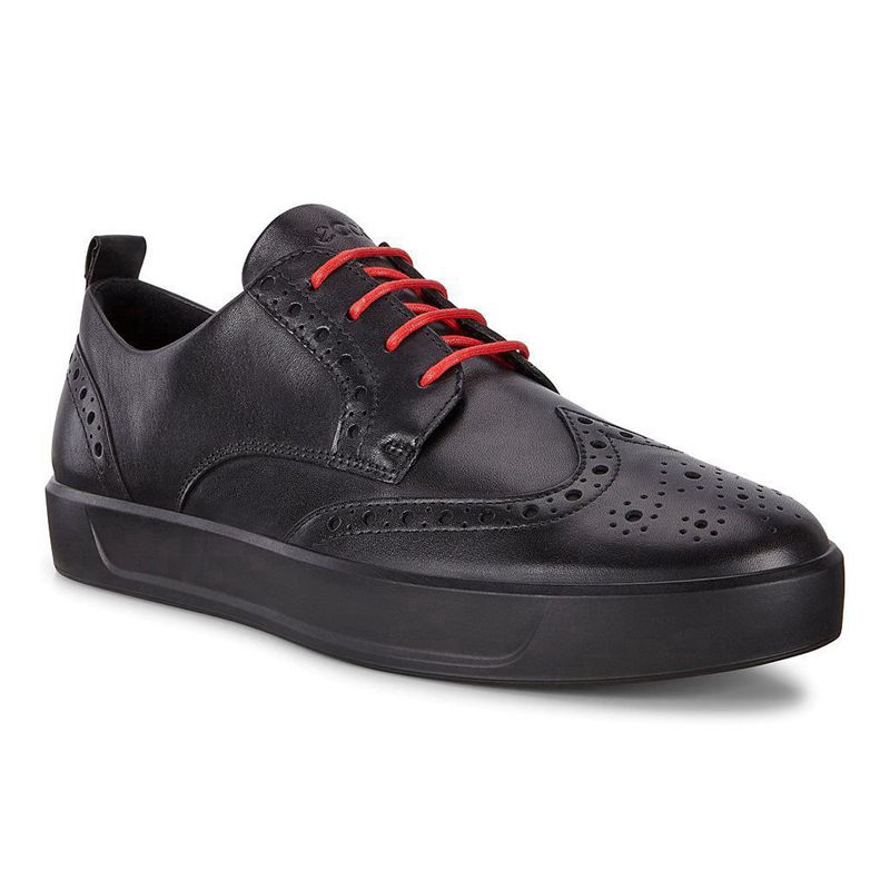 Zapatos Con Cordones Ecco Soft 8 Para Hombre,Negras,845936-ASJ